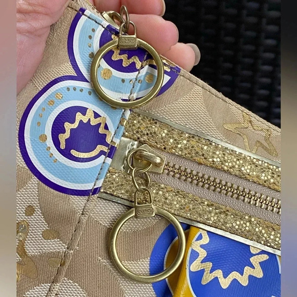 Coach Poppy Pop C CPLIQUE GROOVY SHOULDER BAG F15309 Multicolor Canvas/Leather - Picture 14 of 17